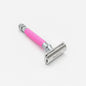 Dural Heavy Stroud Head Double Edge Safety Razor Duty Pink/Silver + Pouch