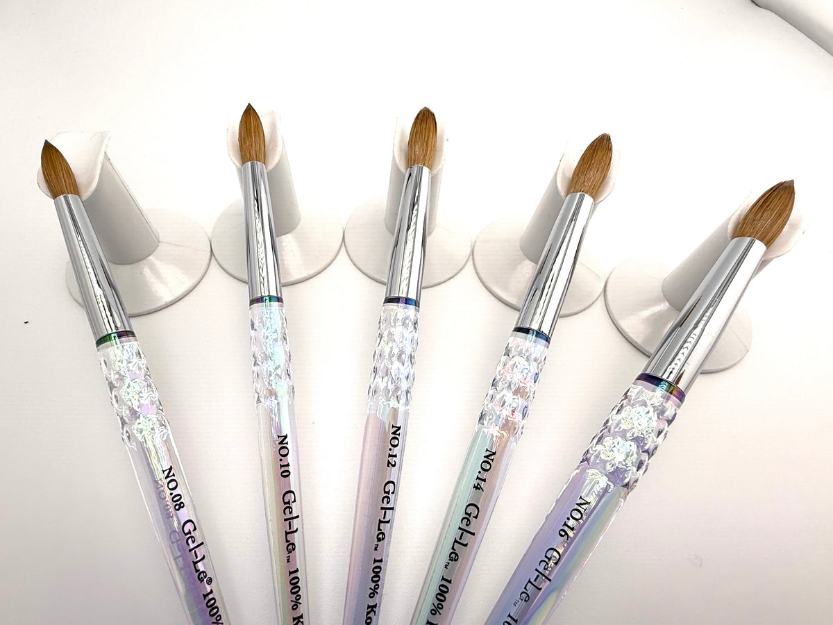 Gel-Le - Acrylic Brush - 100% Kolinsky (Clear Handle)(Not Pressed)