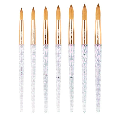 Kiara Sky - 100% Kolinsky Acrylic Brush Clear Handle (Not Pressed)