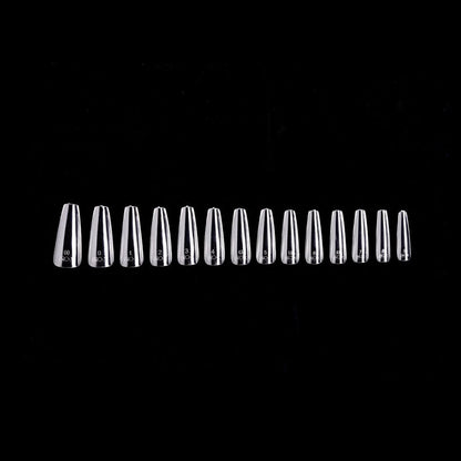 PRO-X Soft Gel Nail Tips 15 - Natural Coffin Long - 14 Sizes | 600pc