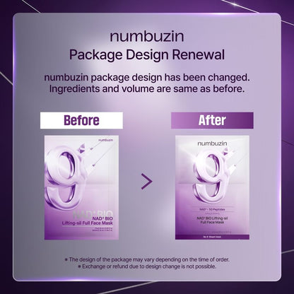 Numbuzin NAD+ BIO Lifting-sil Full Face Mask Set