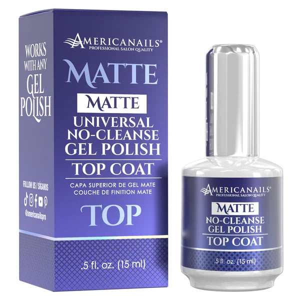 AmericaNails-No Cleanse Gel Polish Top Coat | Matte Finish .5oz