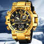 Men's Colorful Punk Style Quartz Watch - Waterproof Dual Display Sport Watch, Perfect Birthday Gift in Stylish Gift Box