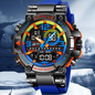 Men's Colorful Punk Style Quartz Watch - Waterproof Dual Display Sport Watch, Perfect Birthday Gift in Stylish Gift Box