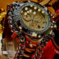Men's Street Fashion Stainless Steel Multi-Function Chronograph Watch with Rotating Bezel Durable Design for Daily Wear Gift Box Included Unique Style Practicality