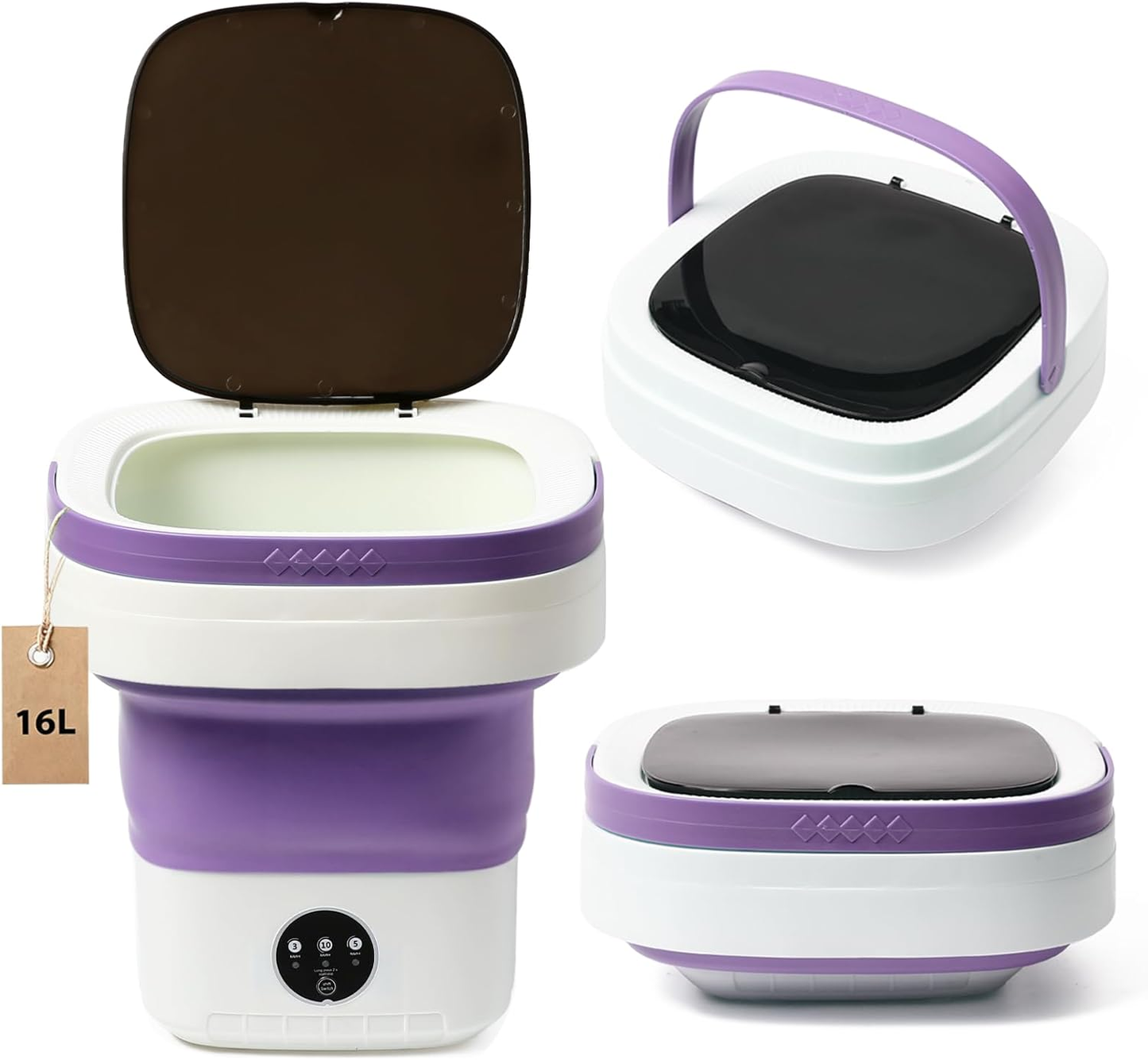 Mini Portable Foldable Washer - 16L Portable Washing Machine, Spin Dryer, Small Folding Washing Machine 3 Cleaning Modes for Baby Clothes/Intimate Apparel, for Travel, Home