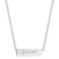 Luck Stainless Steel Bar Script Necklace