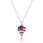 .1 Ct Patriotic Hot Air Balloon Necklace with CZ