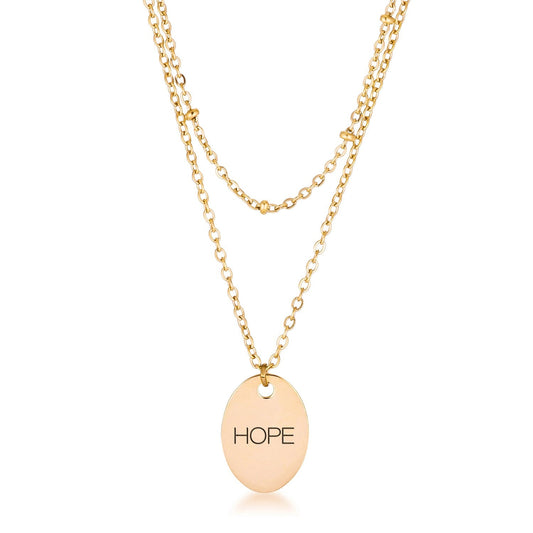 Double Chain HOPE Necklace Gold