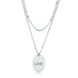 Double Chain LOVE Necklace Silver