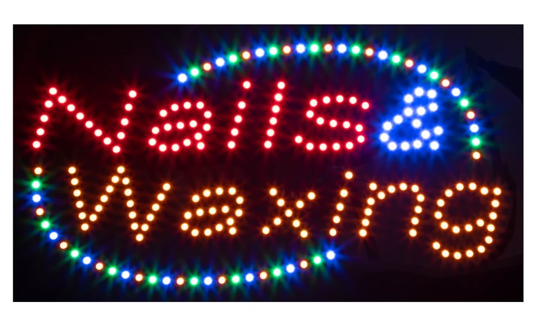 WS - "NAILS & WAXING" LED Sign