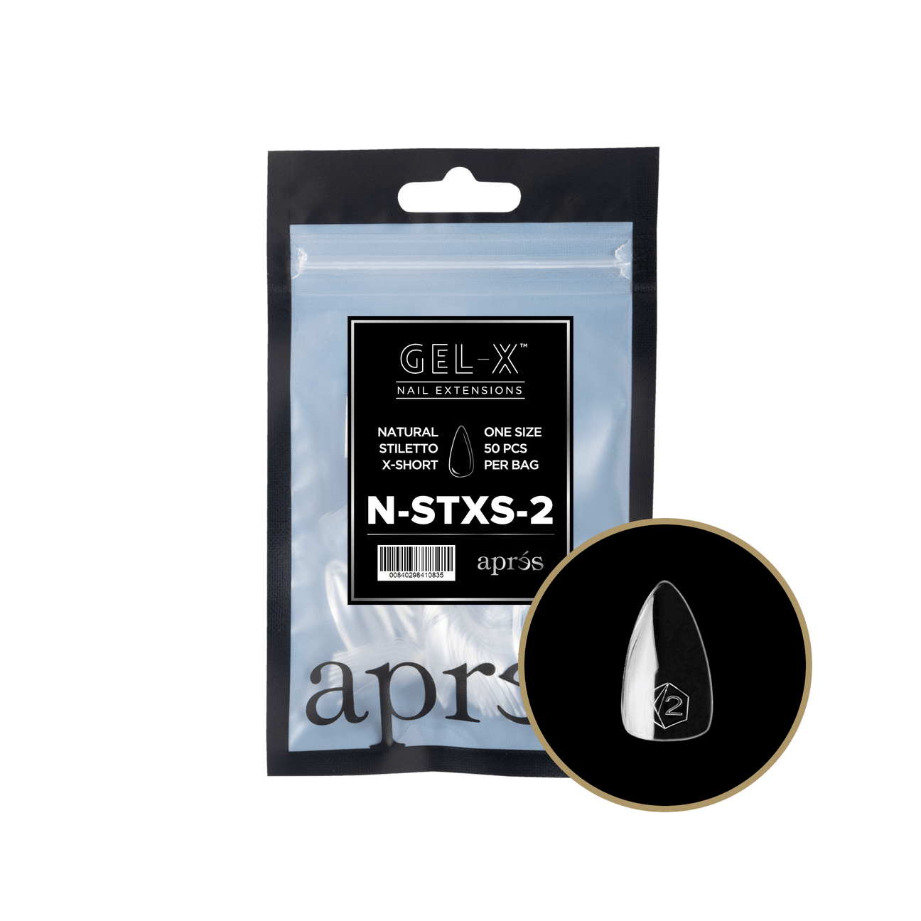 Gel-X Natural Stiletto Extra Short 2.0 Refill Bag