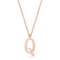 Elaina Stainless Steel Q Initial Necklace
