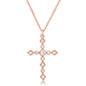 Dainty Art Deco Plated CZ Cross Pendant