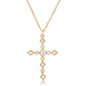 Dainty Art Deco Plated CZ Cross Pendant
