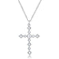 Dainty Art Deco Plated CZ Cross Pendant