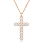 Micro Beaded Plated CZ Cross Pendant