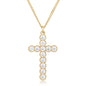 Micro Beaded Plated CZ Cross Pendant