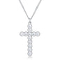 Micro Beaded Plated CZ Cross Pendant