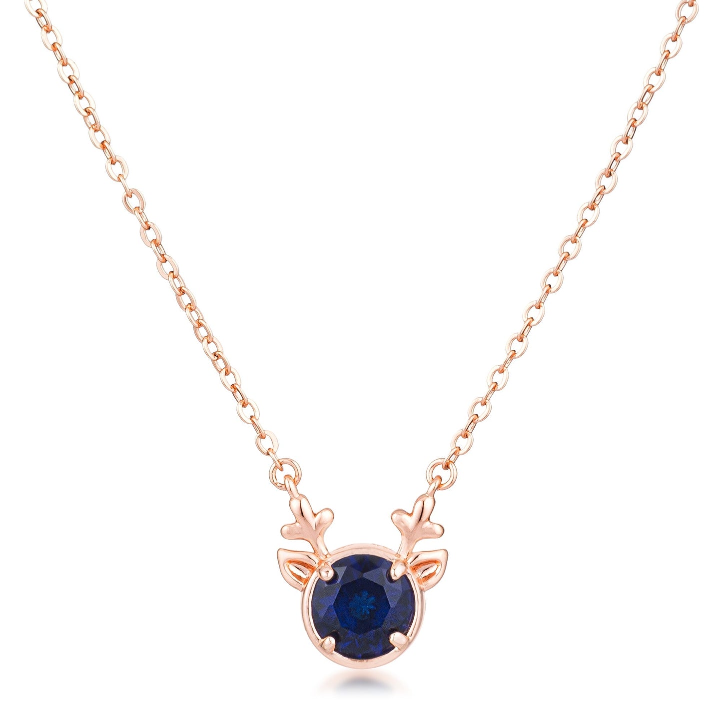 Reversible CZ Reindeer Pendant