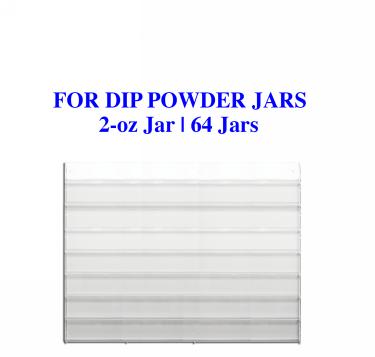 Dip Powder Wall Rack - Acrylic Display - 2oz (64 Jars)