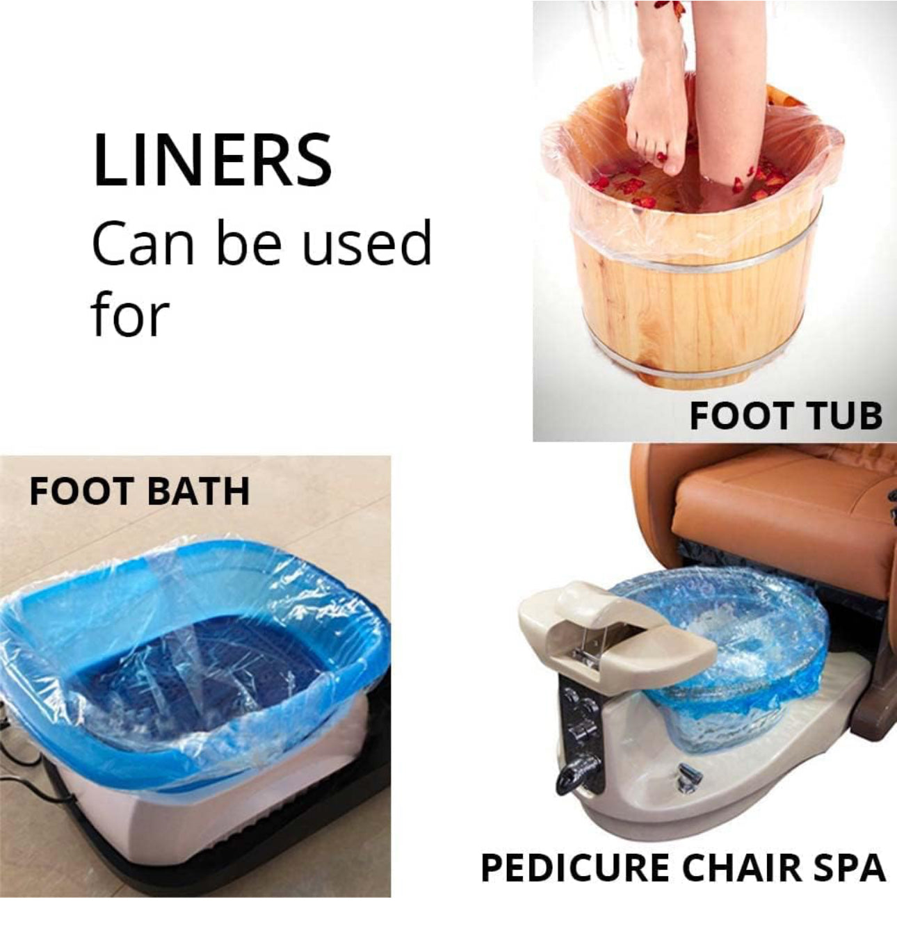 *Disposable Spa Bag Liner for Pedicure (Blue) - 200 pc