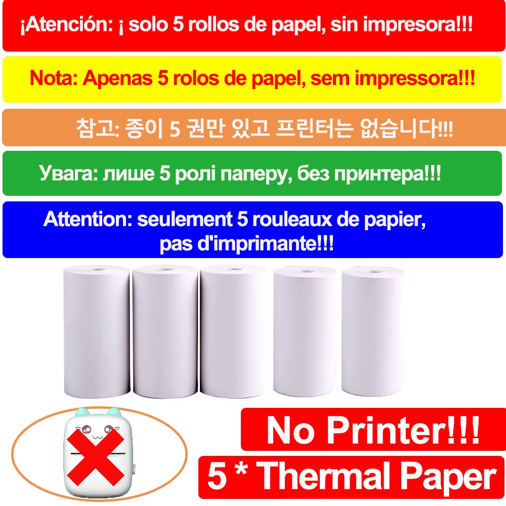 Portable Mini Thermal Printer Wirelessly BT 203Dpi Photo Label Memo Wrong Question Printing Paper USB Cable Imprimante Portable