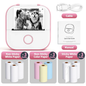 -Portable Mini Thermal Printer, T02 Pocket Label Printer, DIY Self-Adhesive Sticker Label Machine, Various Paper
