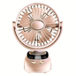 Portable USB Desktop Fan with Smart Speed Display and Battery Indicator, 5-Speed Adjustable Mini Fan, USB Power Supply, Hanging/Standing Stand, Built-In Ambient Night Light, Compact Cooling Fan for Home, Office, Travel, and Camping