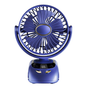 Portable USB Desktop Fan with Smart Speed Display and Battery Indicator, 5-Speed Adjustable Mini Fan, USB Power Supply, Hanging/Standing Stand, Built-In Ambient Night Light, Compact Cooling Fan for Home, Office, Travel, and Camping