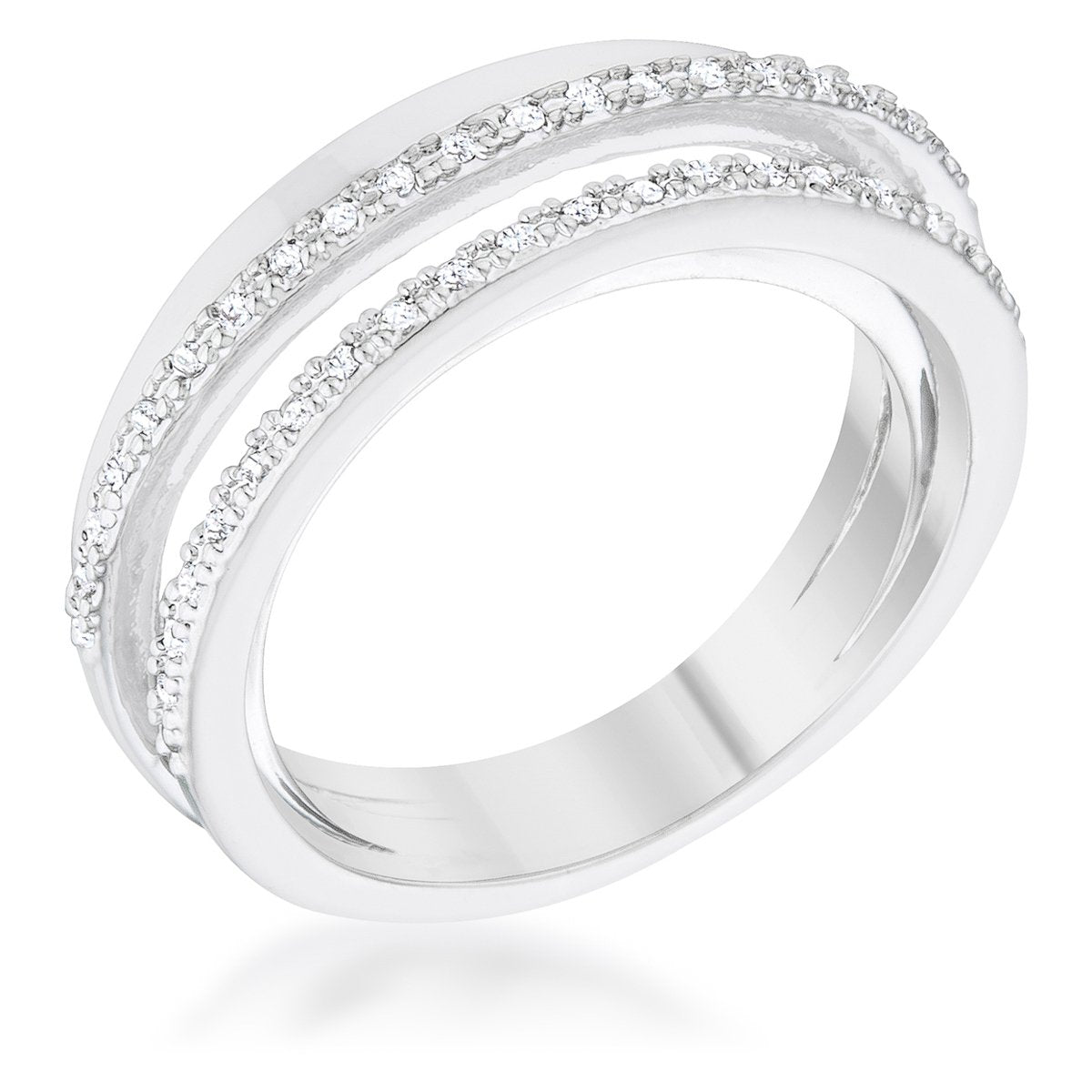 Lynn 0.25ct CZ Twisted Trio Band Ring