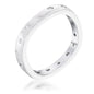 .23Ct Plated Cz Speckled Square Shaped Stackable Band