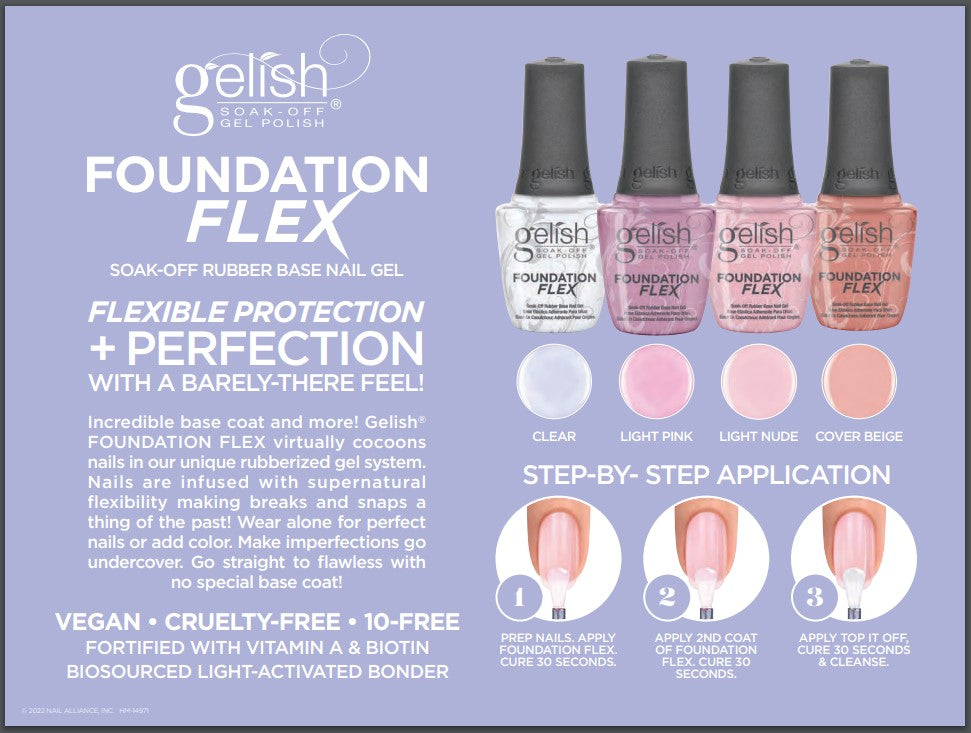 Gelish - Foundation Flex Base Coat .5oz (Light Nude)