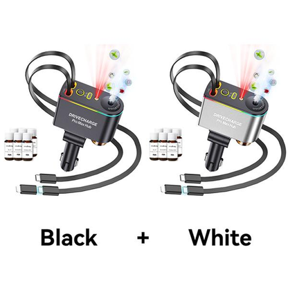 Smart Car Air Freshener & Essential Oil Diffuser with Intelligent Sensing and Mood Lighting - Retractable Charger & Starlight Aromatherapy Diffuser, Ideal Gift for Men& Travel