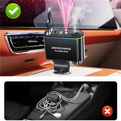 Smart Car Air Freshener & Essential Oil Diffuser with Intelligent Sensing and Mood Lighting - Retractable Charger & Starlight Aromatherapy Diffuser, Ideal Gift for Men& Travel