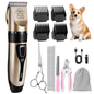Ultimate Low Noise Dog Grooming Kit - Rechargeable Cordless Clippers for Dogs, Cats & Pets - Quiet & Efficient Red Trimmer Set