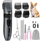 Ultimate Low Noise Dog Grooming Kit - Rechargeable Cordless Clippers for Dogs, Cats & Pets - Quiet & Efficient Red Trimmer Set