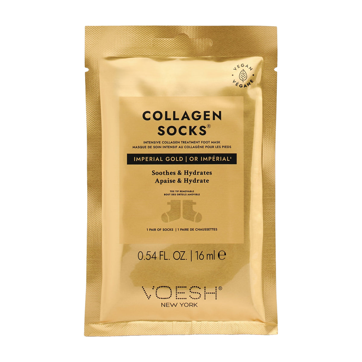 VOESH Collagen Mask Socks - Imperial 24K Gold 60/Box