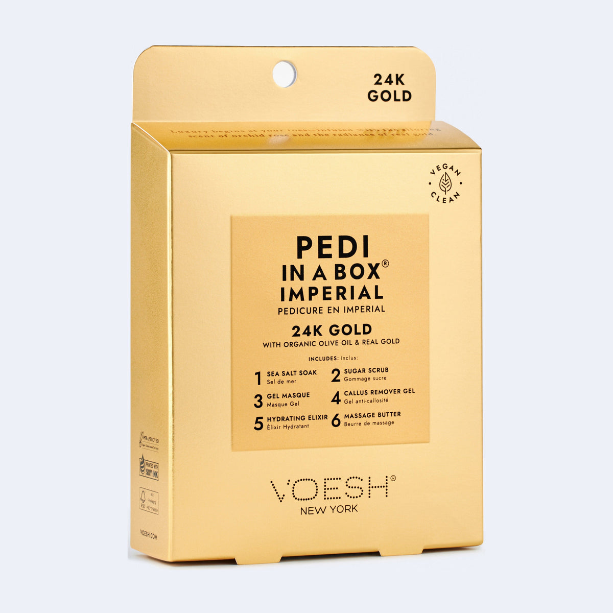VOESH Pedi In A Box 6 Step - Imperial 24k Gold Single