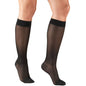 Unisex Knee-High Compression Socks, 15-20 mmHg, Black/Grey Stripe, Large