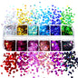 12 Grids Hearts Nail  Sequin Mix Color # 4