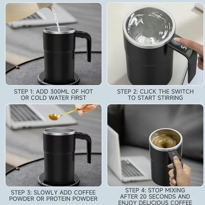 Portable Automatic Mixing Cup, USB Rechargeable Magnetic Mixing Cup, Multifunctional Coffee Mixing Cup, Self Stirring Mug for Home Kitchen