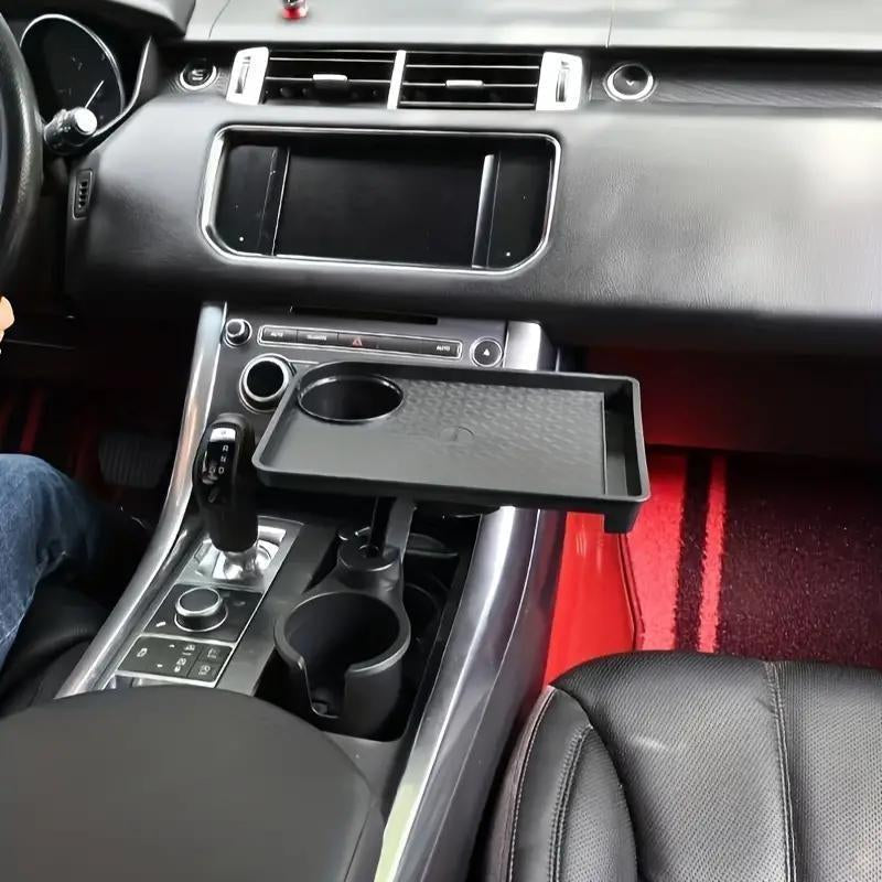 Car Cup Holder, Dual-Slot Design Seat Cup Holder, In-Car Beverage & Snack Storage Accessory, Automotive Organizer, Center Console Storage Box, Vehicle Organization Supplies, Rotating Cup Holder & Tray Extender