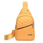 Solid Color Quilted Fanny Pack - Casual Zipper Chest Belt Bum Bag, Adjustable Sling Bag for Daily Use, Lightweight & Waterproof