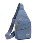 Solid Color Quilted Fanny Pack - Casual Zipper Chest Belt Bum Bag, Adjustable Sling Bag for Daily Use, Lightweight & Waterproof