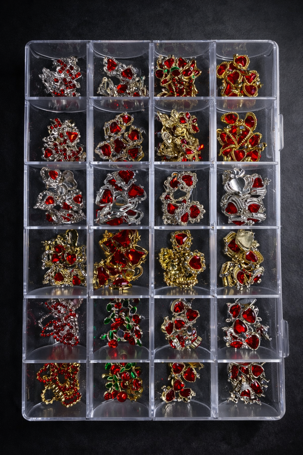 3D Charms- Assorted Red charms -  240pc