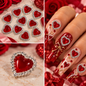 Queen - Nail Charms 10pc - #207  Red Ruby Hearts