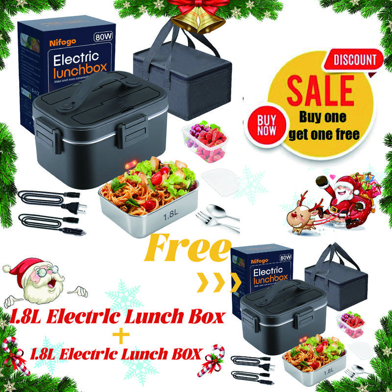Electric Lunch Box Food Heater 80W，12V/24V/110V Self Heating Lunchboxfor Work/Car/Truck with Insulated Bag，1.5/1.8L,Dealsforyoudays