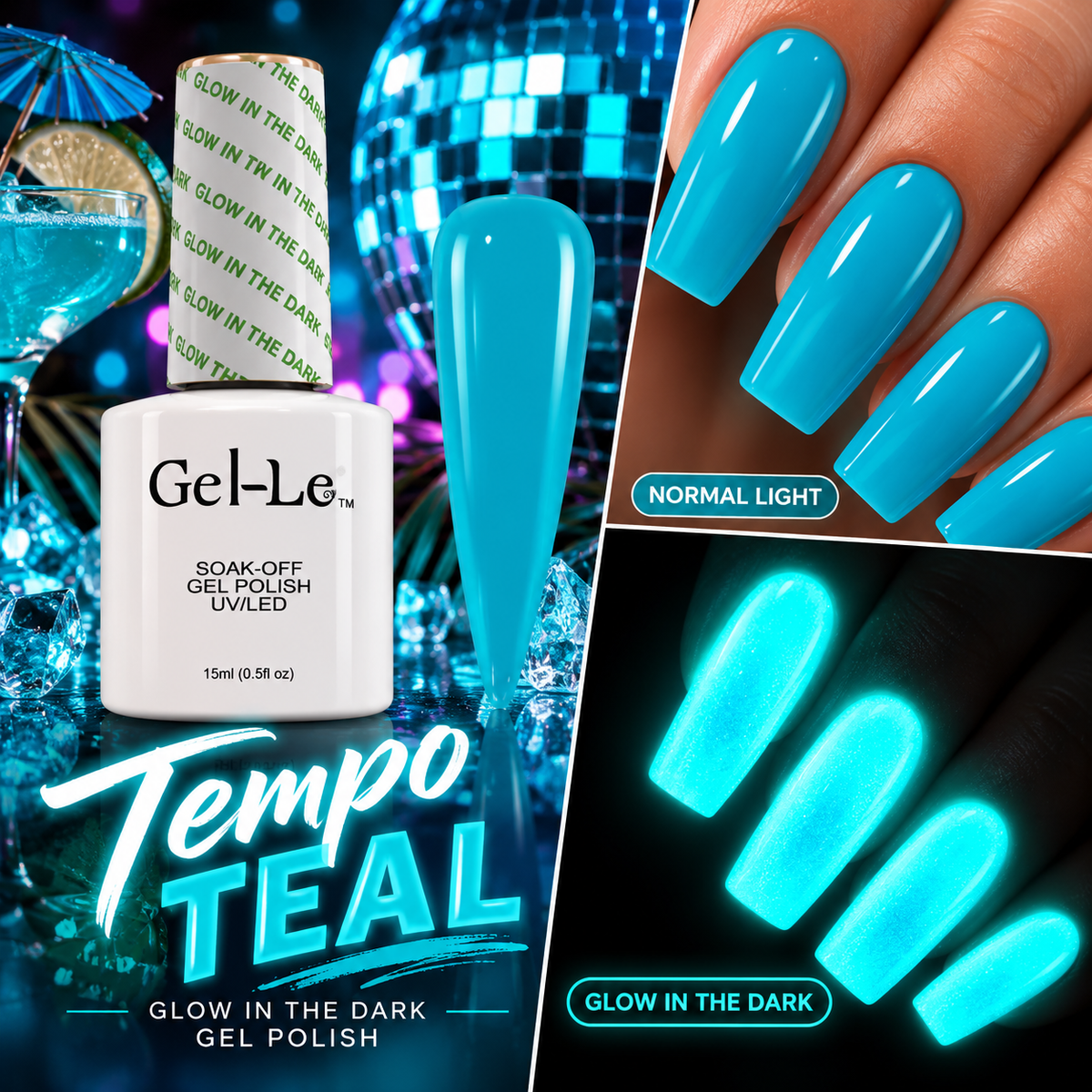 Gel-Le - Glow In The Dark Gel - GL03 Tempo Teal