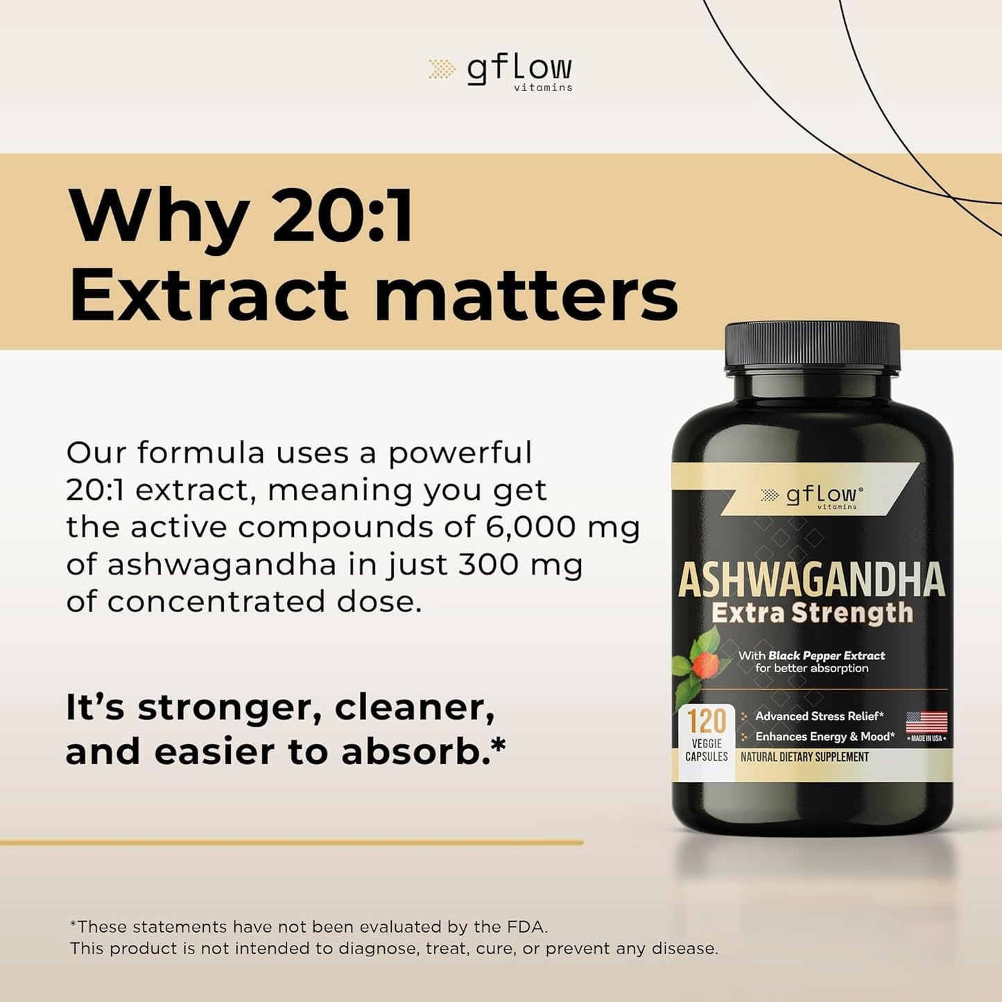 Ashwagandha Supplements for Women and Men | Sleep, Mood and Energy Support | Extra Strength, Vegan Friendly, Non-Gmo, Made in USA